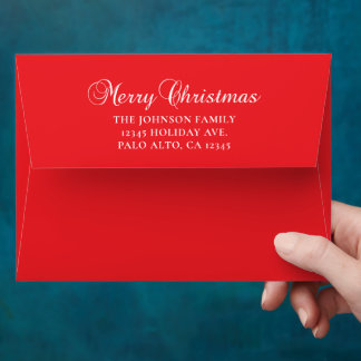 Classic Merry Christmas Calligraphy Red Envelope