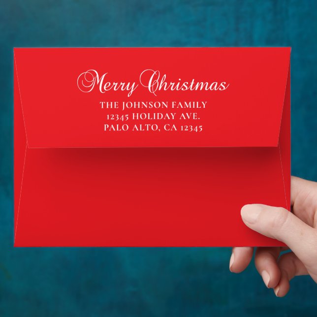 Classic Merry Christmas Calligraphy Red Envelope (Hand)