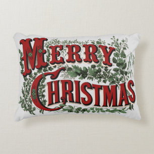 Classic Merry Christmas Decorative Accent Pillow