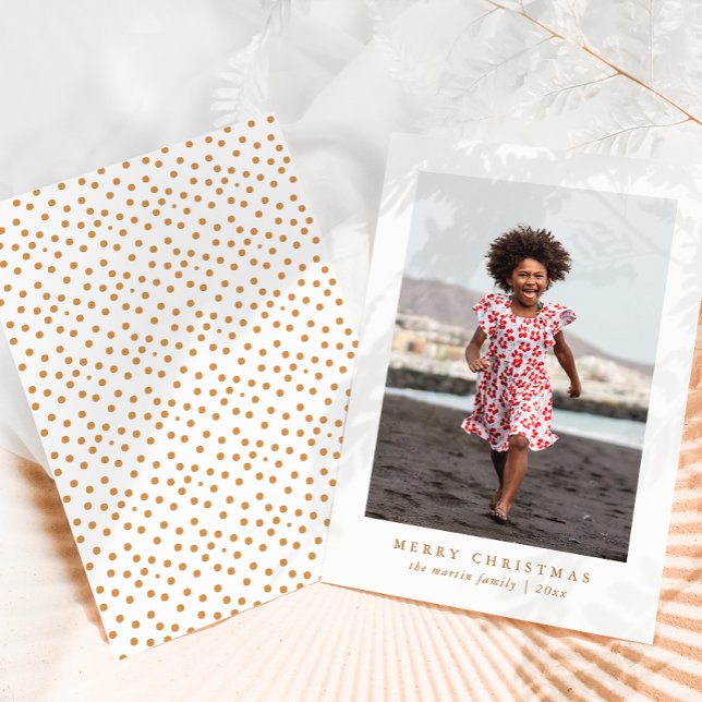 Classic Merry Christmas Dots Holiday Photo Card (Creator Uploaded)