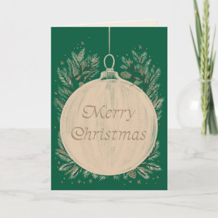 Classic “Merry Christmas” Ornament Greeting Card 