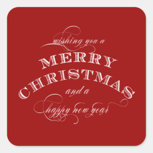 CLASSIC MERRY CHRISTMAS RED STICKER