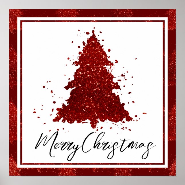 Classic Merry Christmas | Rich Festive Crimson Red Poster (Front)