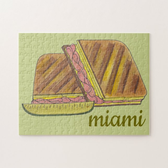 Classic Miami Cuban Sandwich Ham Pork Swiss Cheese Jigsaw Puzzle (Horizontal)