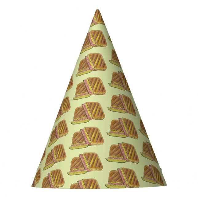 Classic Miami Cuban Sandwich Ham Pork Swiss Cheese Party Hat (Front)