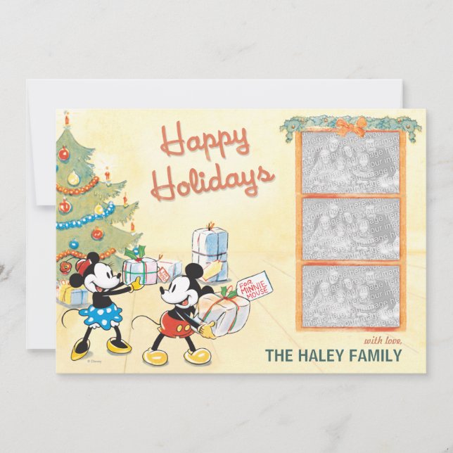 Classic Mickey and Minnie: Happy Holidays Card (Front)
