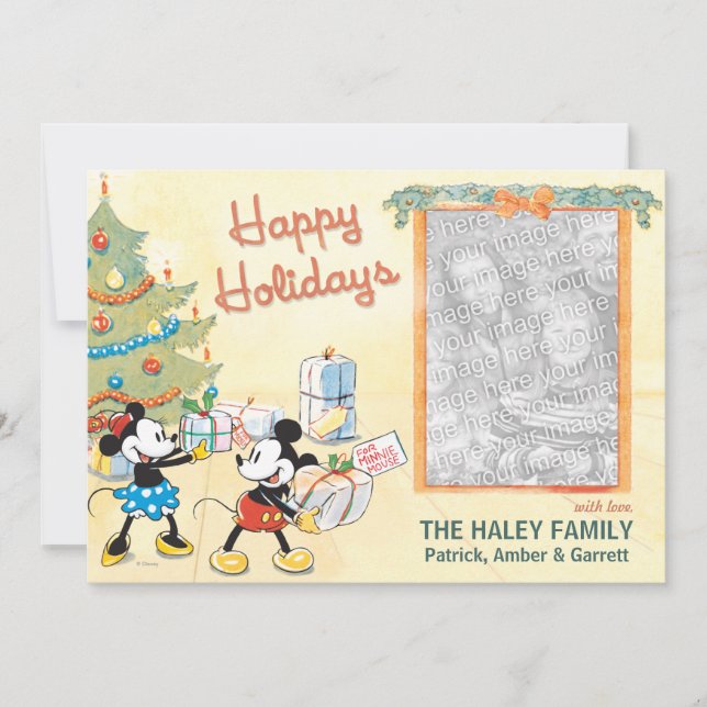 Classic Mickey and Minnie: Happy Holidays Card (Front)