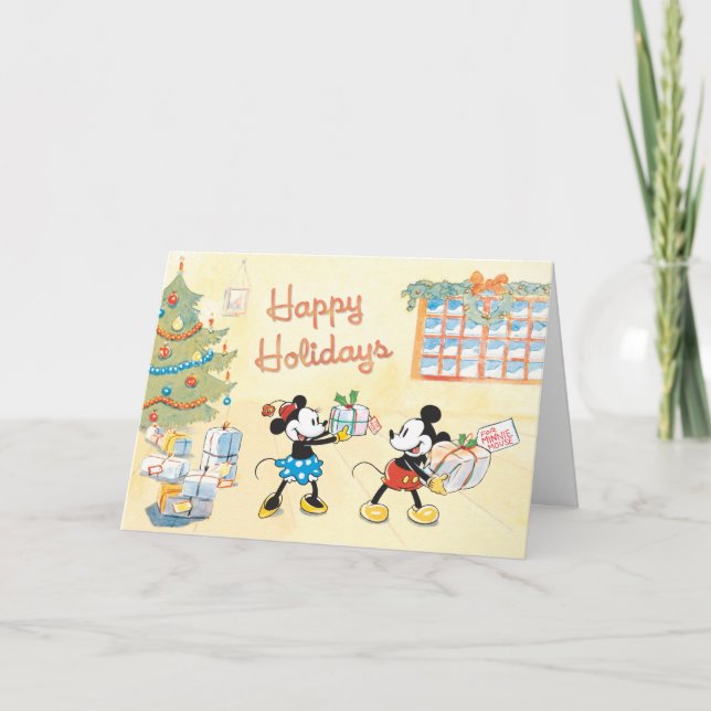 Classic Mickey and Minnie: Happy Holidays Holiday Card (Front)