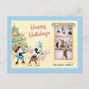 Classic Mickey and Minnie: Happy Holidays Holiday Postcard