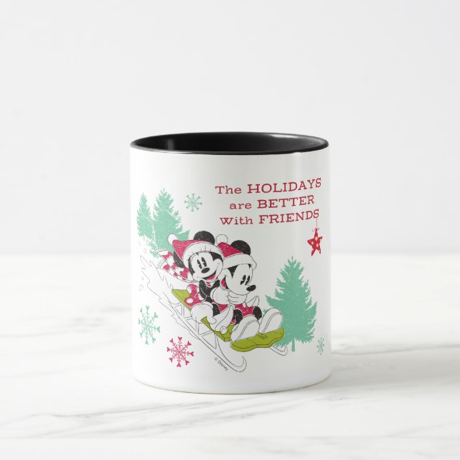 Classic Mickey and Minnie | Snow Sledding Mug (Center)
