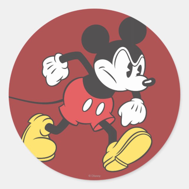 Classic Mickey | Angry Classic Round Sticker (Front)