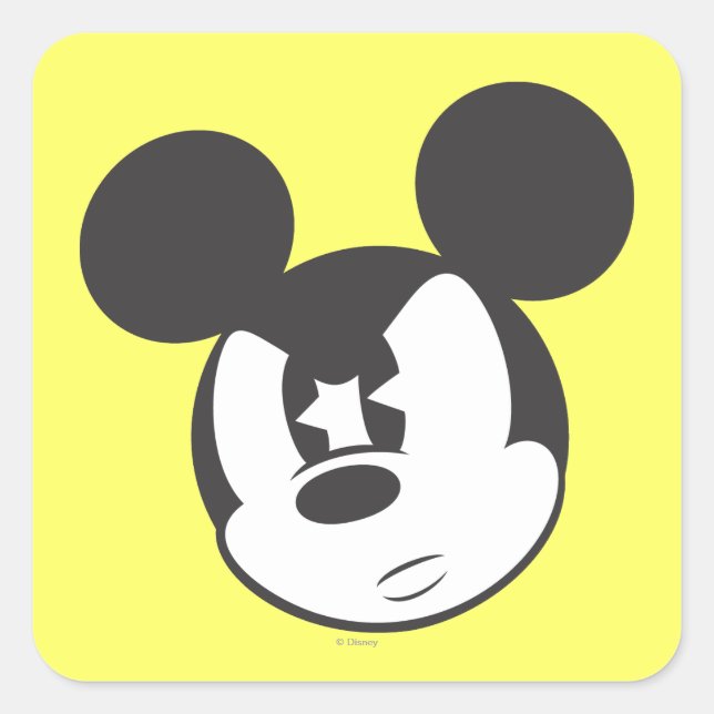 Classic Mickey | Angry Head Square Sticker (Front)