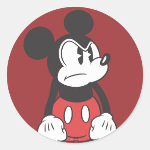 Classic Mickey   Angry Pose Round Sticker