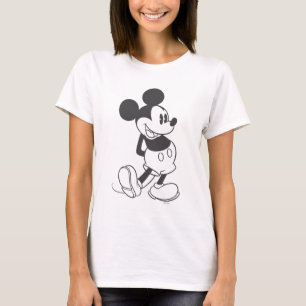 Classic Mickey   Black and White T-Shirt