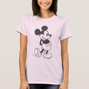 Classic Mickey   Black and White T-Shirt