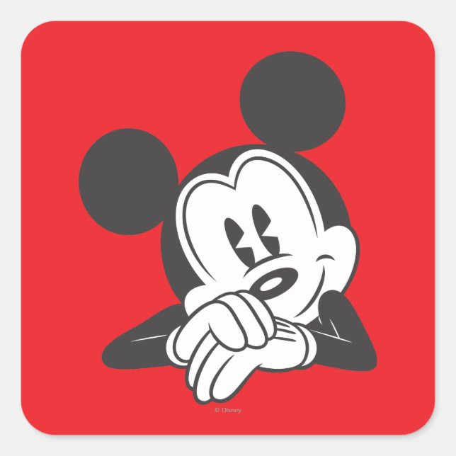 Classic Mickey | Cute Portrait Square Sticker (Front)