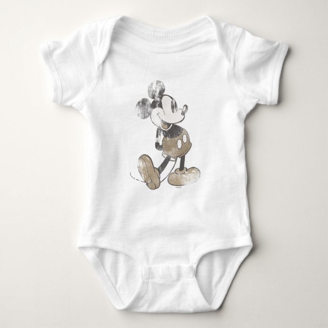 Classic Mickey | Distressed Baby Bodysuit (Front)