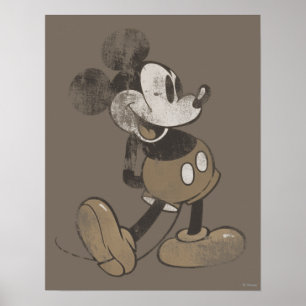 Classic Mickey   Distressed Poster