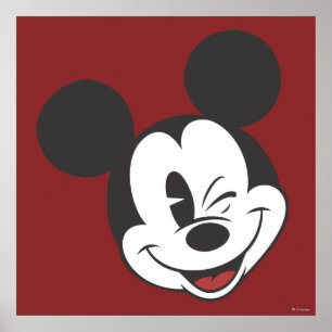 Classic Mickey   Head Tilt Wink Poster
