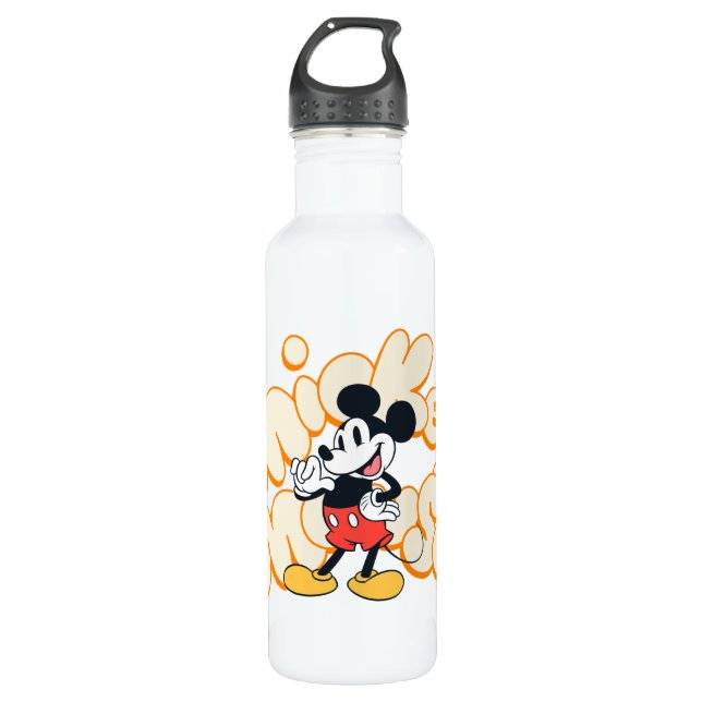 Classic Mickey Mouse Bubble Letter Name Graphic 710 Ml Water Bottle (Front)