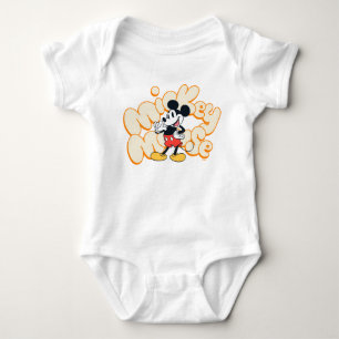 Classic Mickey Mouse Bubble Letter Name Graphic Baby Bodysuit