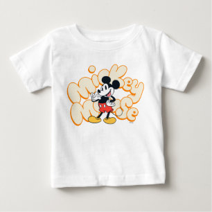 Classic Mickey Mouse Bubble Letter Name Graphic Baby T-Shirt