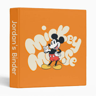 Classic Mickey Mouse Bubble Letter Name Graphic Binder