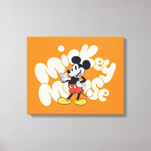 Classic Mickey Mouse Bubble Letter Name Graphic Canvas Print