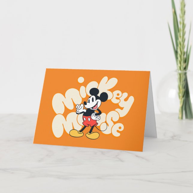 Classic Mickey Mouse Bubble Letter Name Graphic Card (Front)