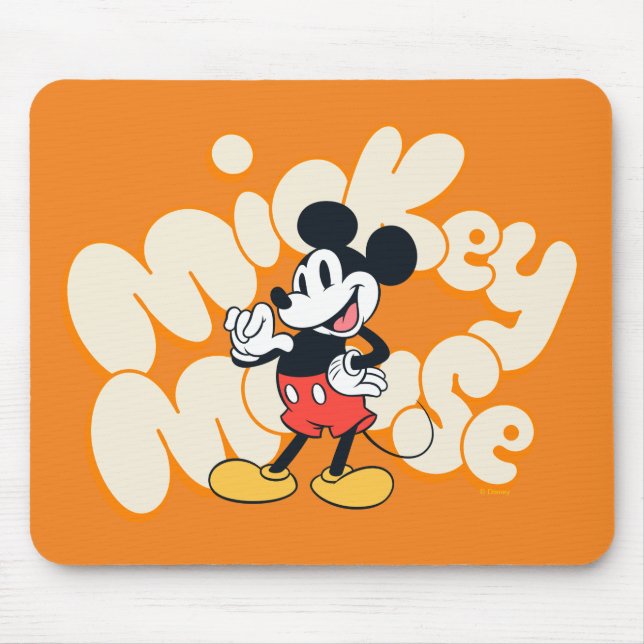 Classic Mickey Mouse Bubble Letter Name Graphic Mouse Pad (Front)