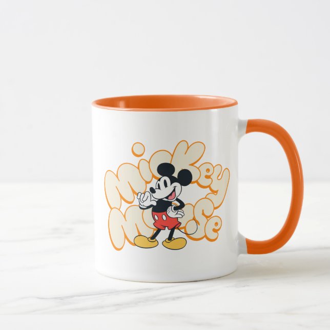 Classic Mickey Mouse Bubble Letter Name Graphic Mug (Right)