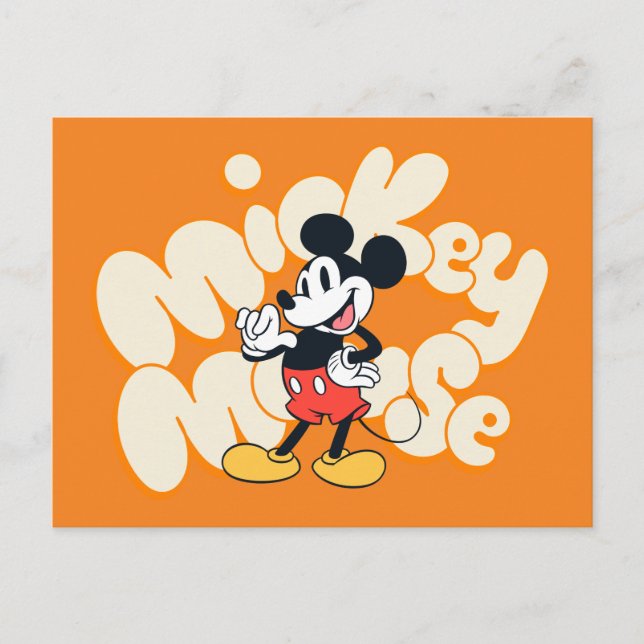 Classic Mickey Mouse Bubble Letter Name Graphic Postcard (Front)