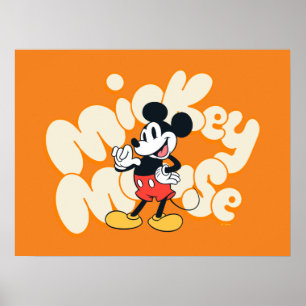 Classic Mickey Mouse Bubble Letter Name Graphic Poster