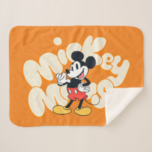 Classic Mickey Mouse Bubble Letter Name Graphic Sherpa Blanket