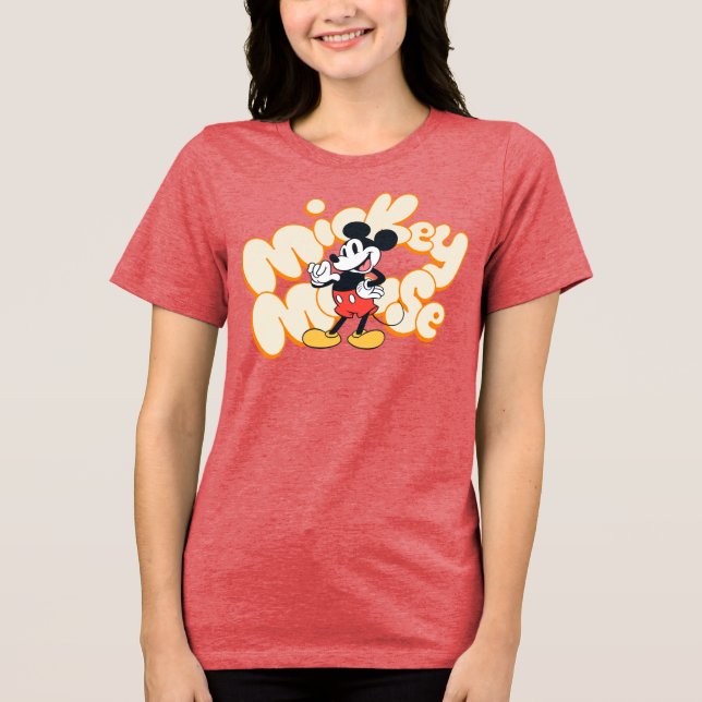 Classic Mickey Mouse Bubble Letter Name Graphic Tri-Blend Shirt (Front)