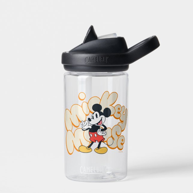 Classic Mickey Mouse Bubble Letter Name Graphic Water Bottle (Left)