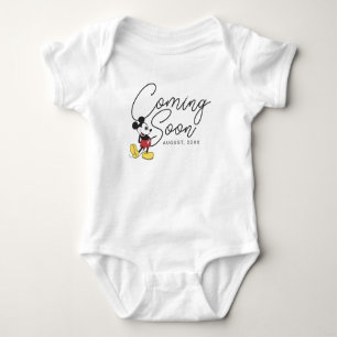 Classic Mickey Mouse   Coming Soon with Date Baby Bodysuit