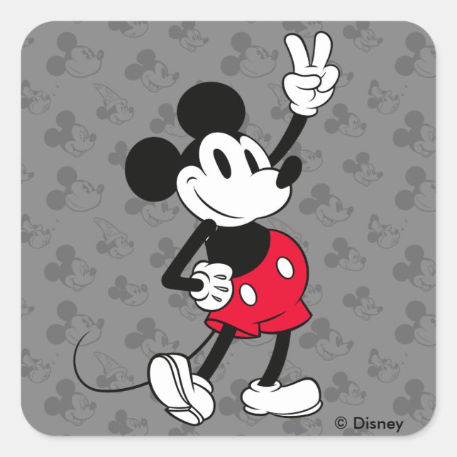 Classic Mickey Mouse | Cool Beyond Years Square Sticker (Front)
