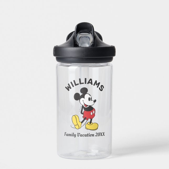 Classic Mickey Mouse | Family Vacation Water Bottle (Front)