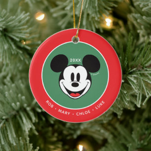 Classic Mickey Mouse Holiday Family Ceramic Ornament