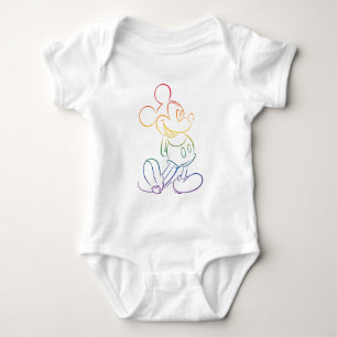 Classic Mickey Rainbow Outline Baby Bodysuit