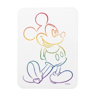 Classic Mickey Rainbow Outline Magnet
