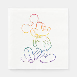 Classic Mickey Rainbow Outline Napkin