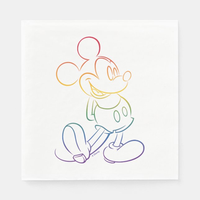 Classic Mickey Rainbow Outline Napkin (Front)