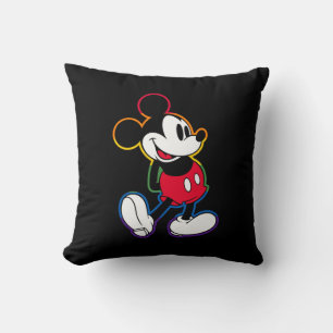 Classic Mickey Rainbow Outline Throw Pillow