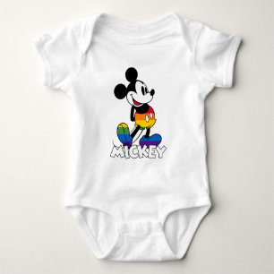 Classic Mickey Rainbow Stripes Baby Bodysuit
