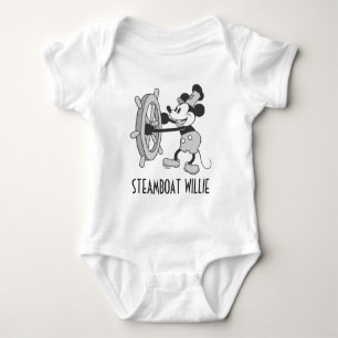 Classic Mickey   Steamboat Willie Baby Bodysuit