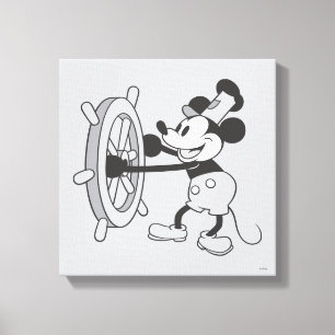 Classic Mickey   Steamboat Willie Canvas Print