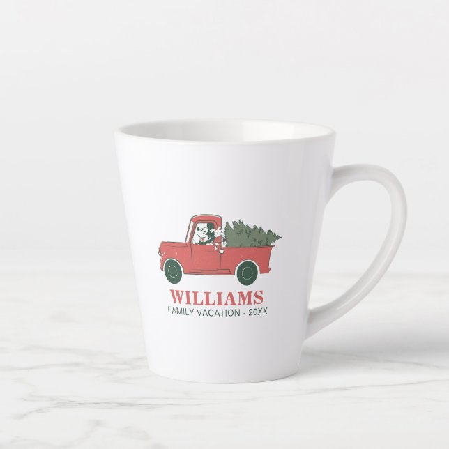 Classic Mickey & Truck | Christmas Family Vacation Latte Mug (Right)
