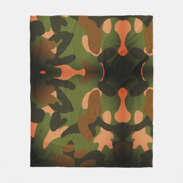 Classic Military Camo Pattern Fleece Blanket (Front)